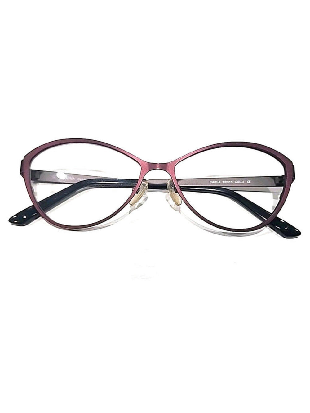 Roger Carla COL 4 Purple Black Oval Cat Eye Eyeglasses 52-15